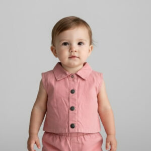 Bolero/Colete Sarja Rosa Claro Nini & Bambini (Tam 2)