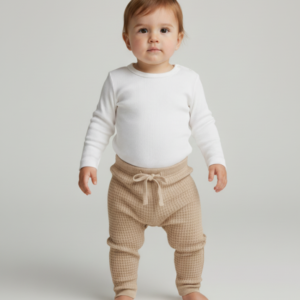Calça Legging Waffle Canelado Bege Zara Baby (3-6 meses)