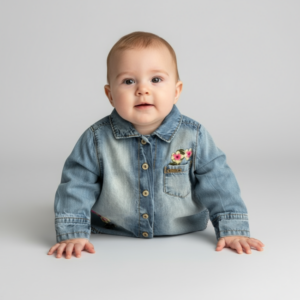 Camisa Bebê Menina Alakazoo Manga Longa com Bordado Floral (3-6m)