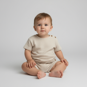Conjunto Camiseta e Short Bebê Nini & Bambini Gaze Algodão (Tam 2)