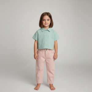 Cropped Camisa Menina Malha Texturizada Nini & Bambini (Tam 3)