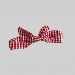 Faixa de Cabelo Beabá Laço Xadrez Vichy Vermelho (Tamanho Único)
