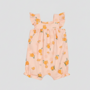 Macacão Curto Banho de Sol Estampa Tangerina Bebê Nini & Bambini